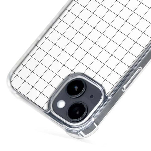 White Grid iPhone 15 MagSafe Case
